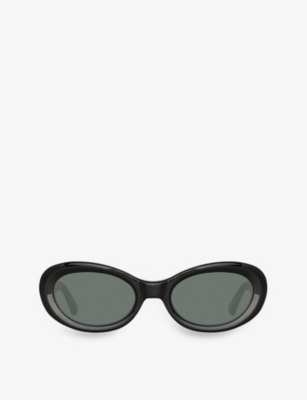 Dries Van Noten Womens Black Dvn211c1sun Oval-frame Acetate Sunglasses
