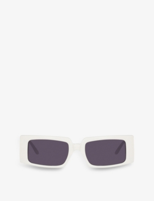 Magda Butrym Womens White Magda11c2sun Contrasting Rectangular Acetate Sunglasses