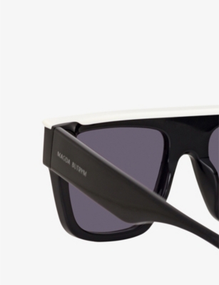 Shop Magda Butrym Womens Black Magda12c2sun Flat Top Acetate Sunglasses