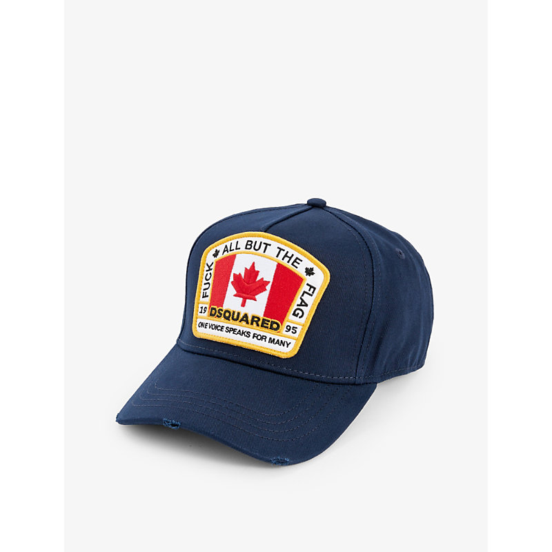 Dsquared2 Acc Mens Navy Canada Brand-patch Cotton-twill Cap