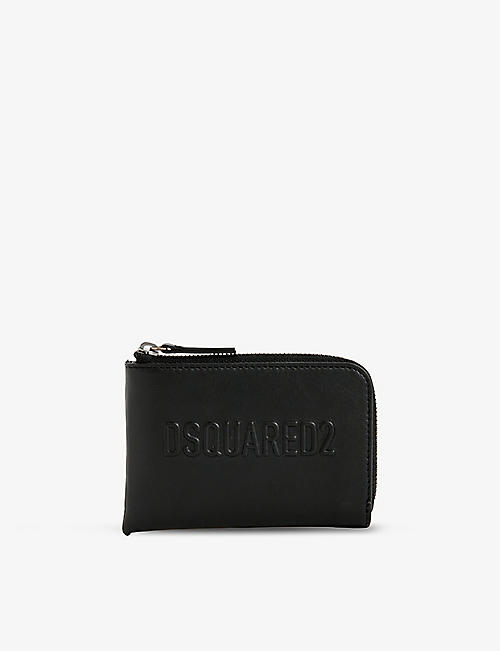 DSQUARED2: Logo-embossed leather coin wallet