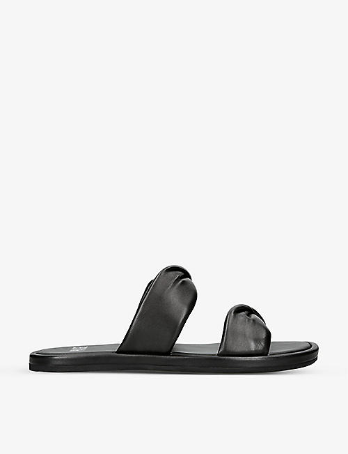 PAIGE: Twisted-strap leather sandals