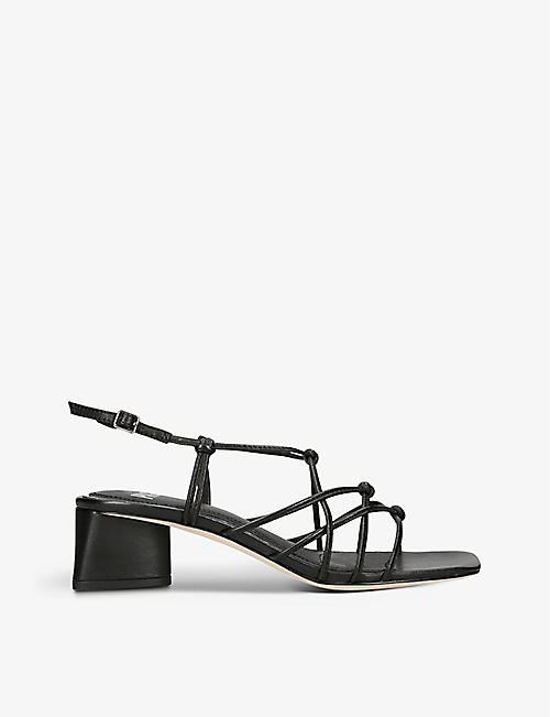 PAIGE: Gianna strap-embellished leather heeled sandals