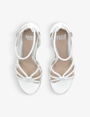 Shop Paige Women's White Tami Knot-detail Leather Espadrille Wedge Sandals