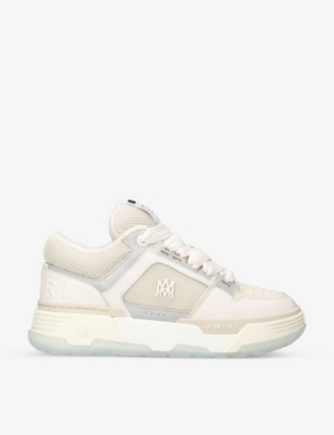 Shop Amiri Men's Beige Ma-1 Leather And Mesh Low-top Trainers