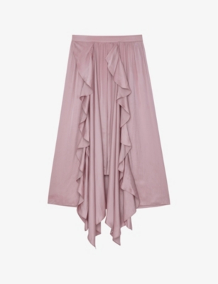 Zadig & Voltaire Jeb Asymmetric Draped Skirt In Deep Parme