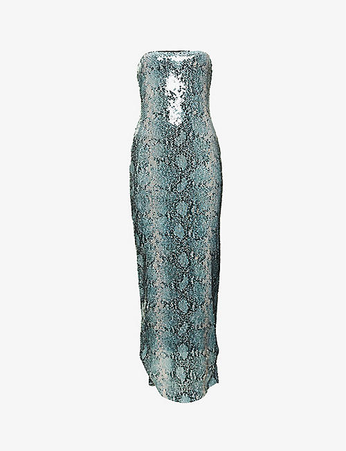 16 ARLINGTON: Althenea sequin-embellished stretch-woven midi dress