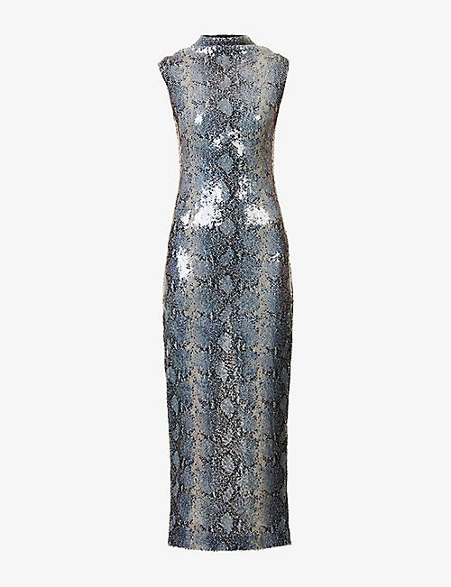 16 ARLINGTON: Luna sequin-embellished stretch-woven maxi dress