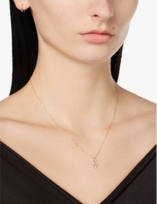 Shop Mateo Initial B 14ct Yellow-gold And 0.15ct Diamond Pendant Necklace In 14k Yellow Gold