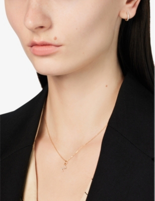 Shop Mateo Initial Z 14ct Yellow-gold And 0.15ct Diamond Pendant Necklace In 14k Yellow Gold