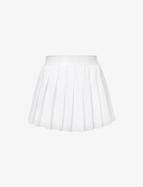 P.E NATION: Volley pleated stretch-recycled polyester mini skirt