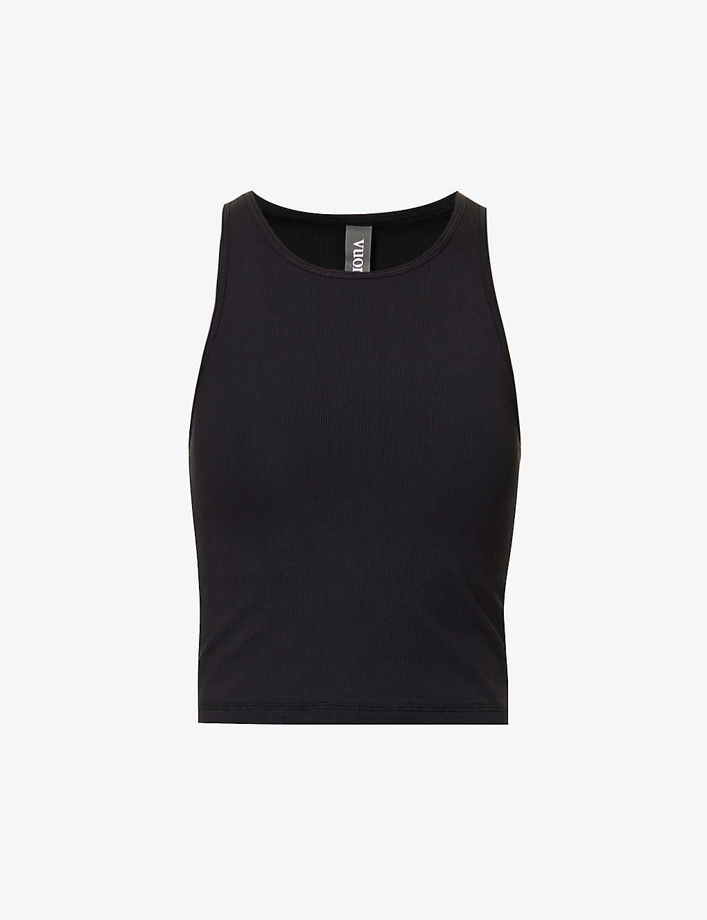 Vuori Womens Black Mudra Brand-patch Stretch-jersey Top