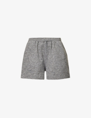 Vuori Womens Heather Grey Boyfriend Drawstring-waist Stretch-woven Shorts