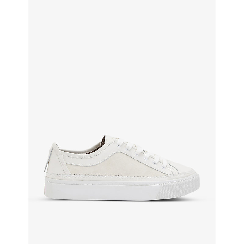 Shop Allsaints Milla Leather Trainers In Chalk White