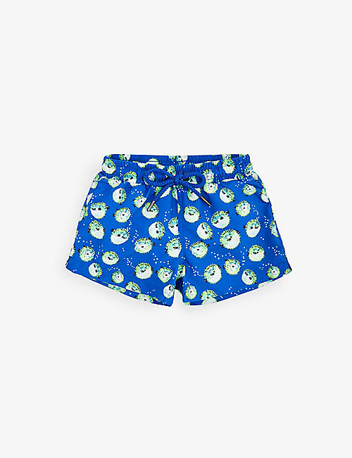 SUNUVA: Puffer Fish graphic-print recycled-polyester swim shorts