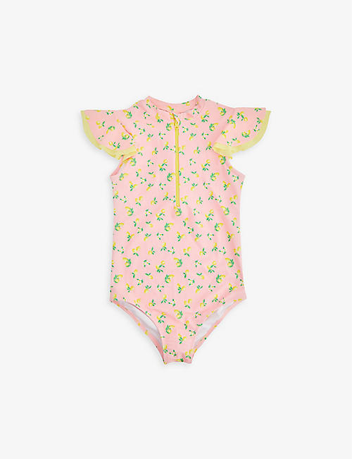 SUNUVA: Lemon Blossom stretch-recycled polyester surf suit 3-14 years