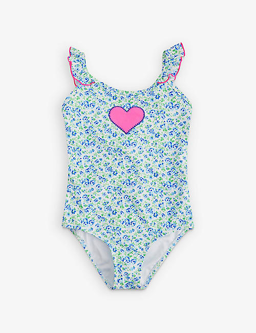 SUNUVA: Floral-print stretch recycled-polyester swimsuit 3-14 years