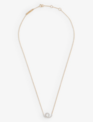 Delfina Delettrez Single Loop 18ct Yellow-gold, 18ct White-gold And 0.18ct Diamond Pendant Necklace In 18k White Yellow Gold