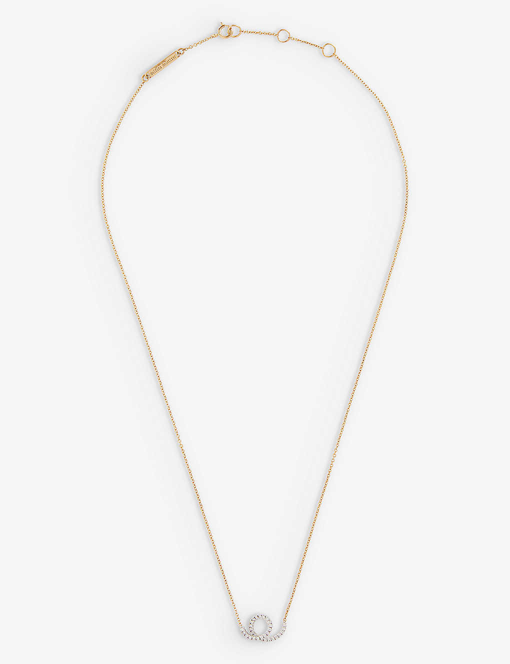 Delfina Delettrez Single Loop 18ct Yellow-gold, 18ct White-gold And 0.18ct Diamond Pendant Necklace In 18k White Yellow Gold