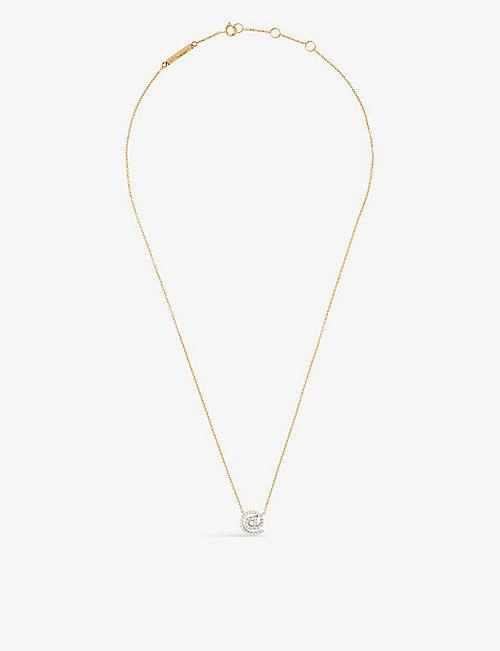 DELFINA DELETTREZ: Snail 18ct yellow-gold and 0.17ct pendant necklace