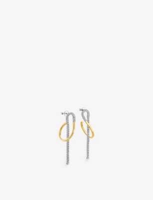 Delfina Delettrez Loop 18ct Yellow-gold, 18ct White-gold And 0.80ct Diamond Earrings In 18k White Yellow Gold