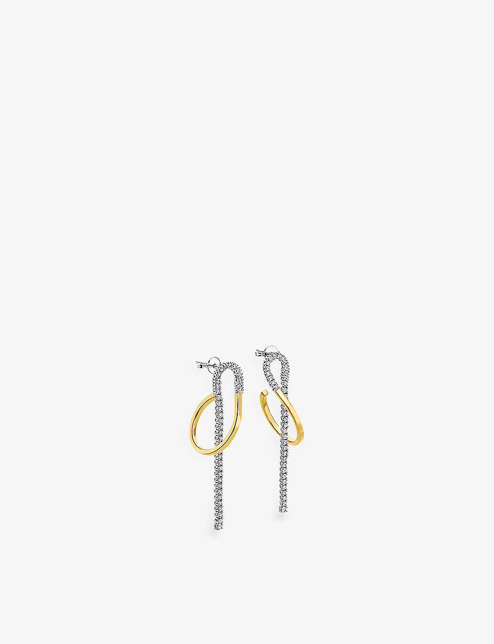 Delfina Delettrez Loop 18ct Yellow-gold, 18ct White-gold And 0.80ct Diamond Earrings In 18k White Yellow Gold
