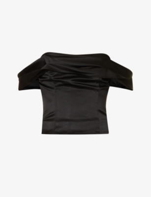 Chanel White Cotton Contrast Neck Tie Detail Cropped Blouse M Chanel | The  Luxury Closet
