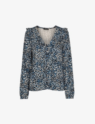 Whistles Lenny Abstract Cheetah Blouse In Multi-coloured