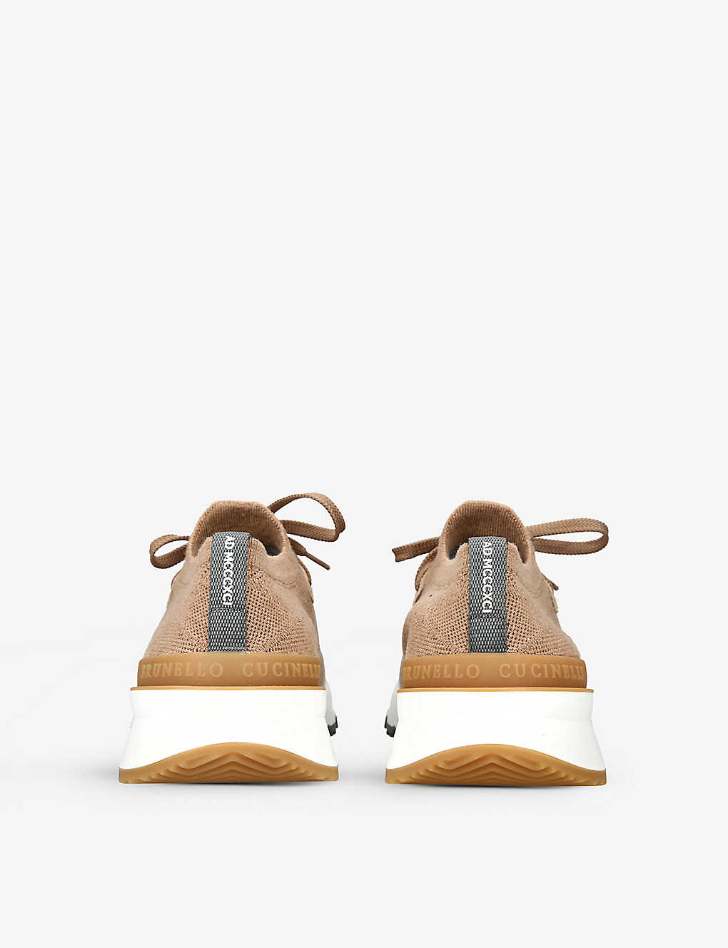 BRUNELLO CUCINELLI Brand-embossed knitted fabric trainers