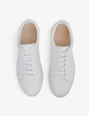 Shop Reiss Men's White Luca Leather Low-top Trainers