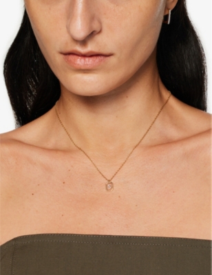 PDPAOLA: Letter E mini 18ct yellow-gold plated sterling-silver and zirconia pendant necklace