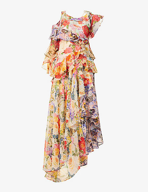 ZIMMERMANN: Wonderland floral-print cotton and silk-blend midi dress