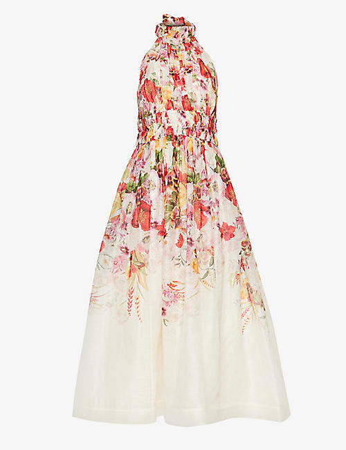 ZIMMERMANN: Wonderland floral-print linen and silk-blend maxi dress