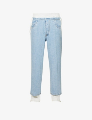 Craig Green Blue Cropped Bow Jeans In Light Blue