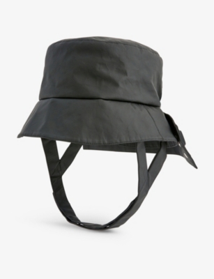 CRAIG GREEN CRAIG GREEN MEN'S BLACK STRAP-EMBELLISHED SHELL BUCKET HAT,65033785