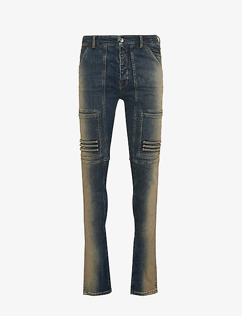 RICK OWENS DRKSHDW: Nagakin tapered skinny-fit stretch-cotton jeans