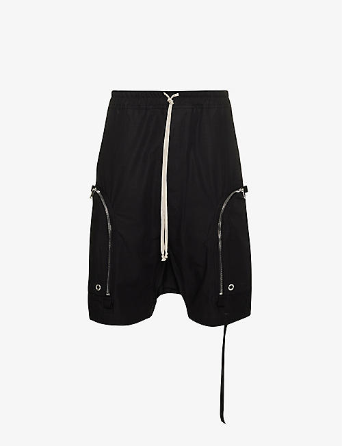 RICK OWENS DRKSHDW: Bauhaus dropped-crotch cotton shorts