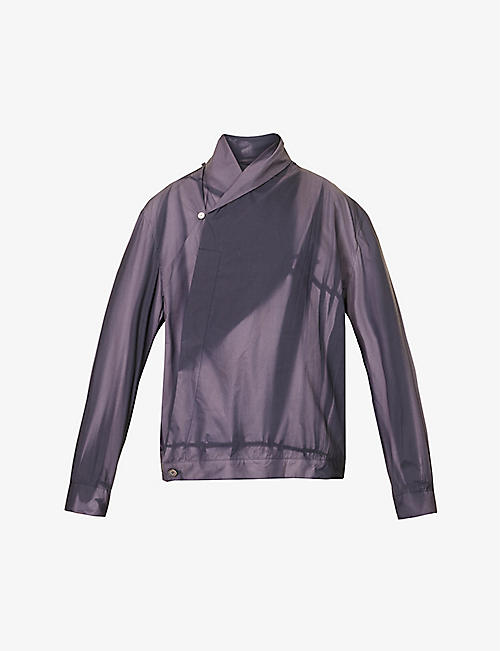 JIYONG KIM: Shawl-collar faded relaxed-fit cotton jacket