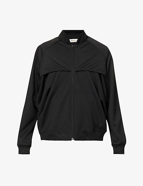 JIYONG KIM: Draped contrast-panelled relaxed-fit woven jacket
