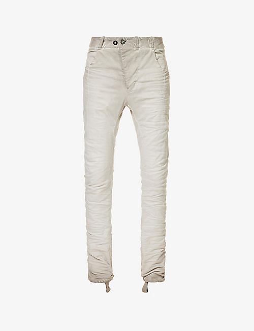 BORIS BIDJAN SABERI: Gradient-pattern tapered-leg mid-rise stretch-denim jeans