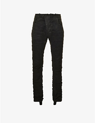 BORIS BIDJAN SABERI: Gradient-pattern tapered-leg mid-rise stretch-denim jeans