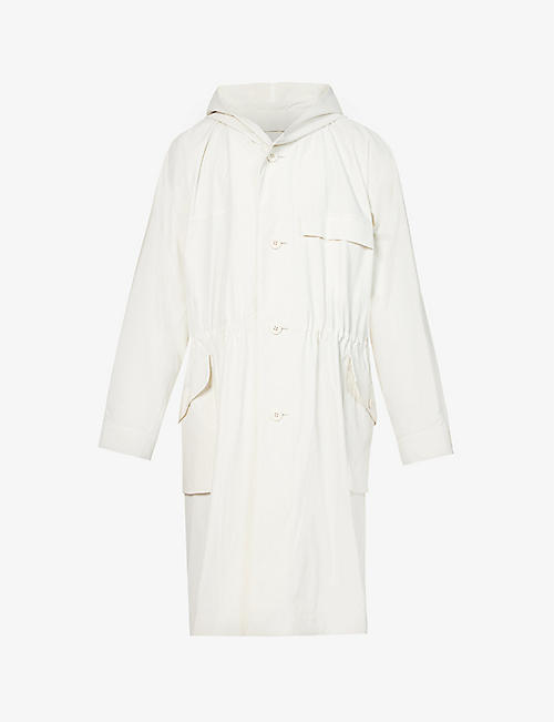 HOMME PLISSE ISSEY MIYAKE: Pleated flap-pocket woven hooded coat