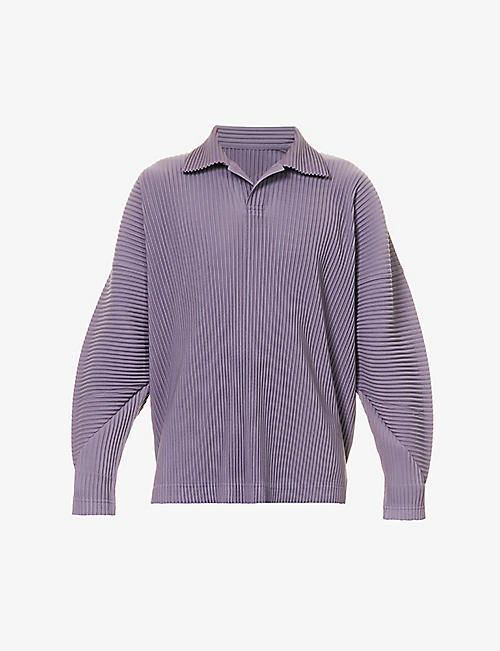 HOMME PLISSE ISSEY MIYAKE: Pleated woven relaxed-fit polo shirt