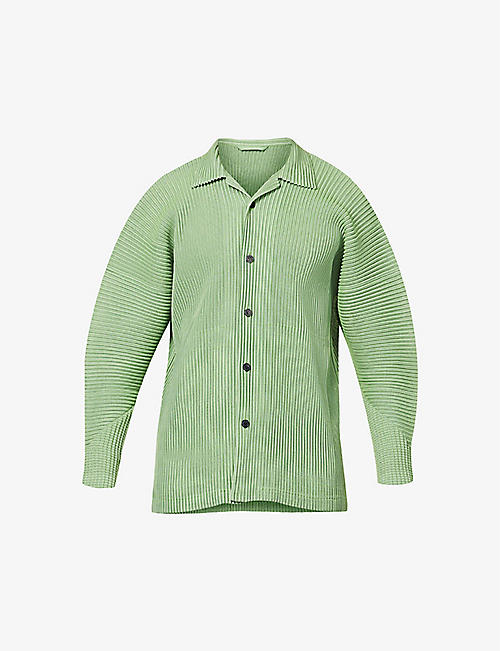 HOMME PLISSE ISSEY MIYAKE: Pleated relaxed-fit knitted shirt