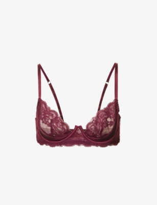 Coco de Mer + Seraphine Silk-Blend Satin and Lace Underwired Plunge Bra