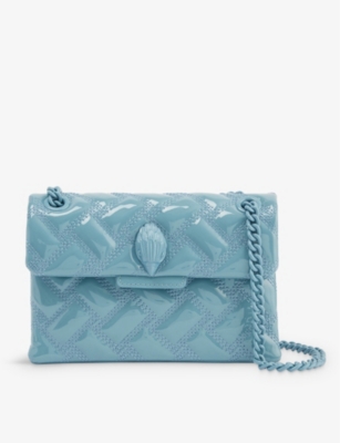 Kurt Geiger London Kensington Small Quilted Long Flap Wallet On Silver Chain  Crossbody Bag