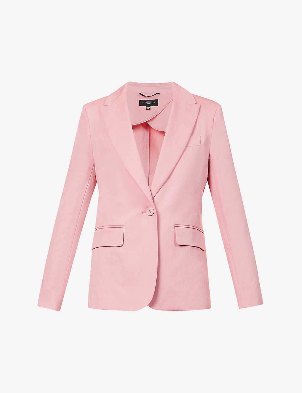 WEEKEND MAX MARA GELOSIA SINGLE-BREASTED REGULAR-FIT COTTON AND LINEN-BLEND BLAZER,65049243