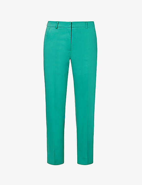 WEEKEND MAX MARA: Gineceo straight-leg high-rise stretch-cotton trousers