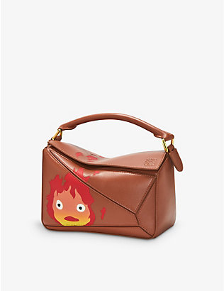 LOEWE: LOEWE x Howl’s Moving Castle Puzzle Calcifer small leather shoulder bag