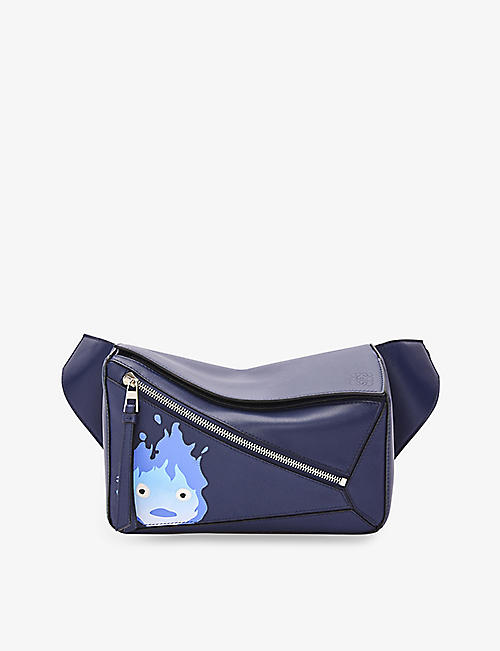 LOEWE: LOEWE x Howl's Moving Castle Puzzle Calcifer small leather belt bag